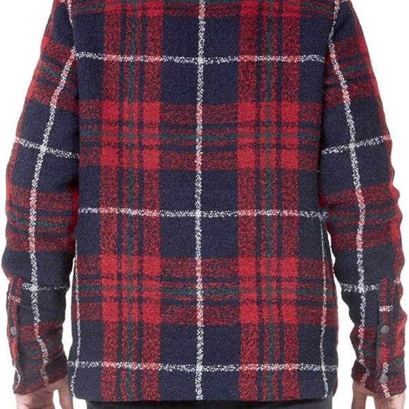 Picture Organic Bemidji Jacket Men's Medium M RED PLAID boucle, fleece interior - Picture 2 of 5